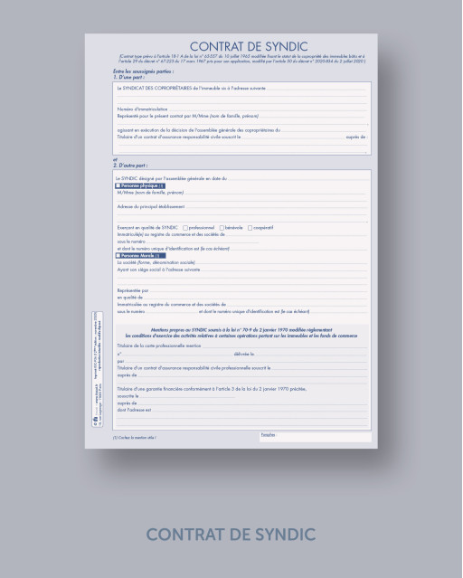 CONTRAT DE SYNDIC - lot de 2
