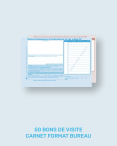 50 BONS DE VISITE CARNET FORMAT BUREAU