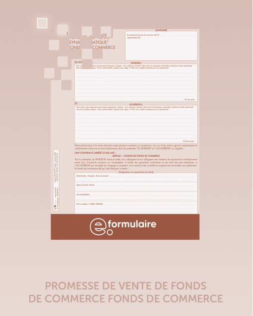 PROMESSE DE VENTE DE FONDS DE COMMERCE - En ligne