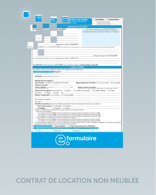 CONTRAT DE LOCATION NON MEUBLÉE - En ligne