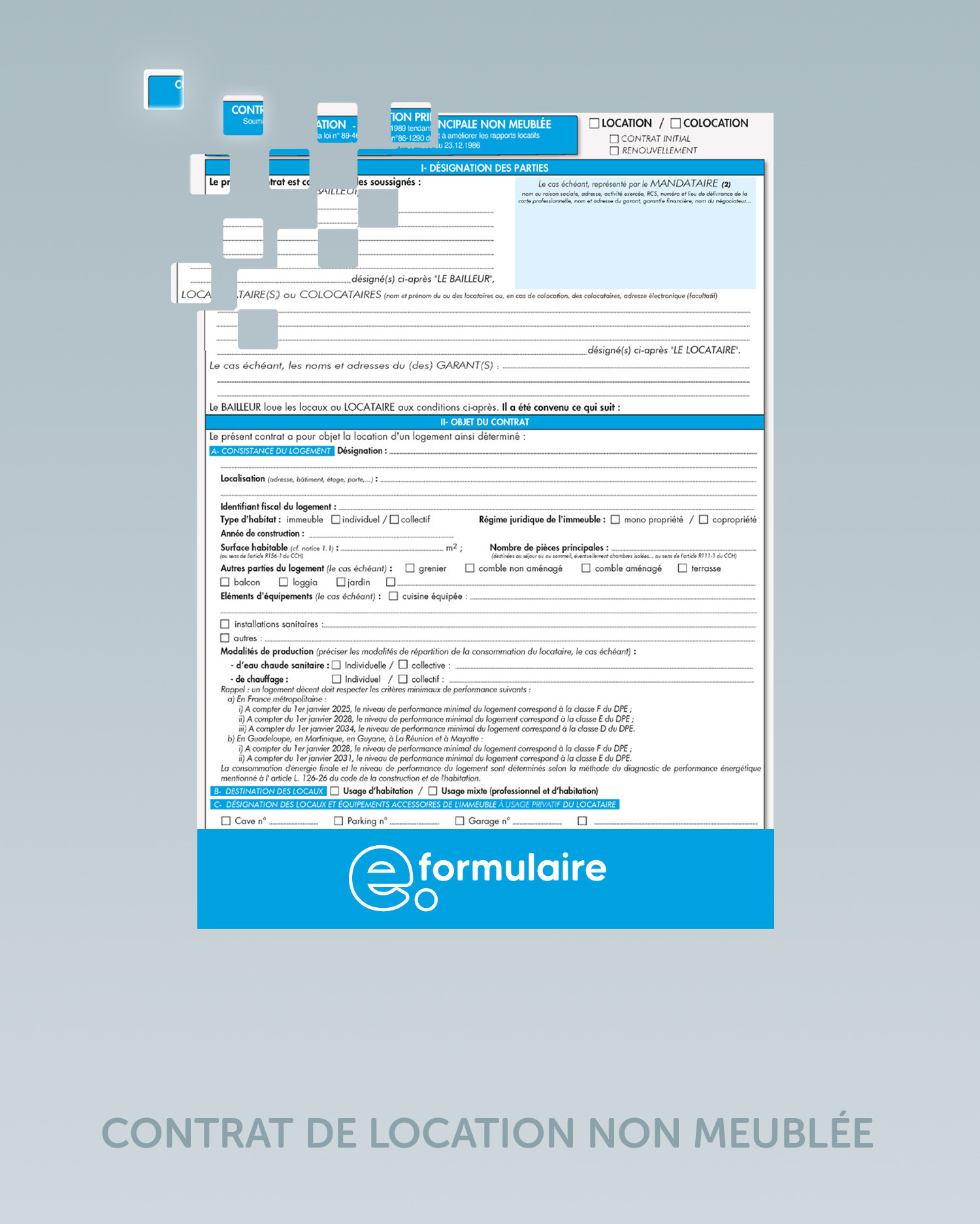 CONTRAT DE LOCATION NON MEUBLÉE - En ligne