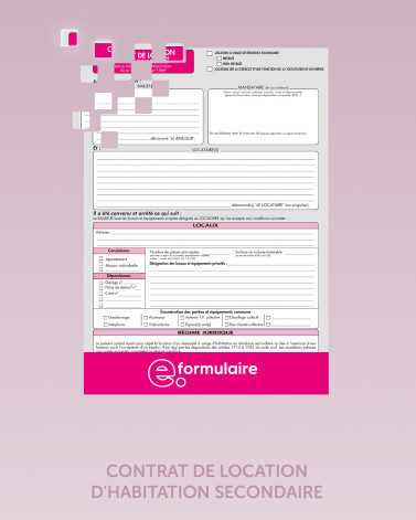 CONTRAT DE LOCATION D'HABITATION SECONDAIRE - En ligne