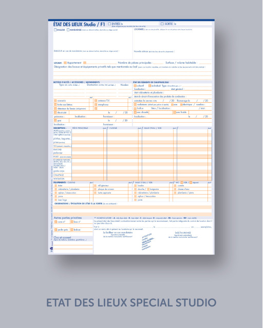 ÉTAT DES LIEUX SPÉCIAL STUDIO - Unité
