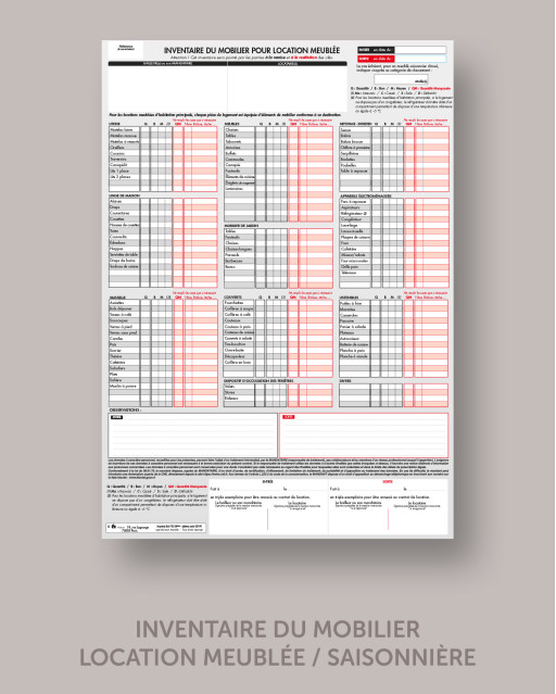 INVENTAIRE DU MOBILIER - Unité